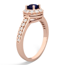 Sapphire Diamond Halo 14K Rose Gold ring R5370
