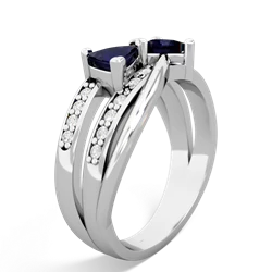 Sapphire Bowtie 14K White Gold ring R2360