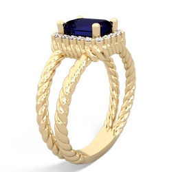 Sapphire Rope Split Band 14K Yellow Gold ring R2628