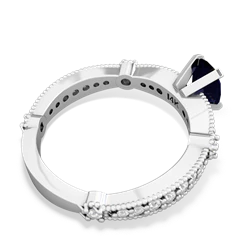 Sapphire Sparkling Tiara 7X5mm Oval 14K White Gold ring R26297VL