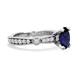 Sapphire Sparkling Tiara 8X6 Oval 14K White Gold ring R26298VL