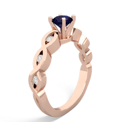 Sapphire Infinity 5Mm Round Engagement 14K Rose Gold ring R26315RD