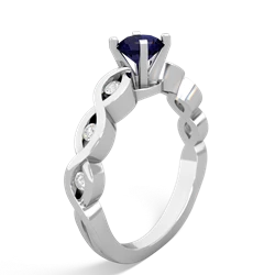 Sapphire Infinity 5Mm Round Engagement 14K White Gold ring R26315RD