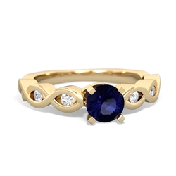 Sapphire Infinity 5Mm Round Engagement 14K Yellow Gold ring R26315RD