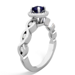 Sapphire Infinity Halo Engagement 14K White Gold ring R26315RH