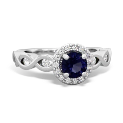 Sapphire Infinity Halo Engagement 14K White Gold ring R26315RH