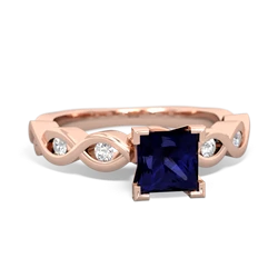 Sapphire Infinity 5Mm Square Engagement 14K Rose Gold ring R26315SQ