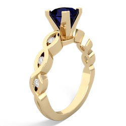 Sapphire Infinity 5Mm Square Engagement 14K Yellow Gold ring R26315SQ