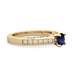 Sapphire Art Deco Engagement 5Mm Round 14K Yellow Gold ring R26355RD