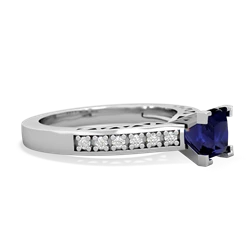 Sapphire Art Deco Engagement 5Mm Square 14K White Gold ring R26355SQ