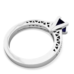Sapphire Art Deco Engagement 5Mm Square 14K White Gold ring R26355SQ