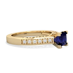 Sapphire Art Deco Engagement 5Mm Square 14K Yellow Gold ring R26355SQ