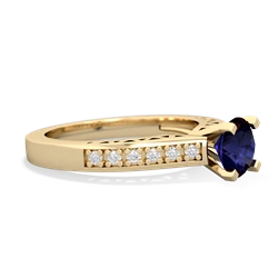 Sapphire Art Deco Engagement 6Mm Round 14K Yellow Gold ring R26356RD