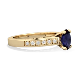 Sapphire Art Deco Engagement 7X5mm Oval 14K Yellow Gold ring R26357VL