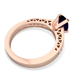 Sapphire Art Deco Engagement 8X6mm Oval 14K Rose Gold ring R26358VL