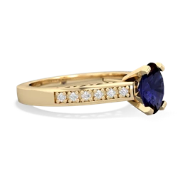 Sapphire Art Deco Engagement 8X6mm Oval 14K Yellow Gold ring R26358VL