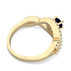 Sapphire Diamond Twist 5Mm Round Engagment  14K Yellow Gold ring R26405RD