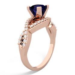 Sapphire Diamond Twist 5Mm Square Engagment  14K Rose Gold ring R26405SQ