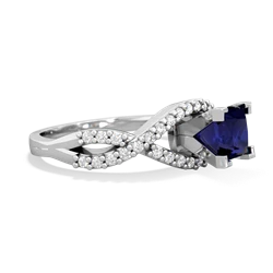 Sapphire Diamond Twist 5Mm Square Engagment  14K White Gold ring R26405SQ
