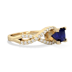 Sapphire Diamond Twist 5Mm Square Engagment  14K Yellow Gold ring R26405SQ