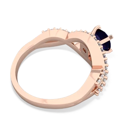Sapphire Diamond Twist 6Mm Round Engagment  14K Rose Gold ring R26406RD