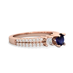 Sapphire Classic 5Mm Round Engagement 14K Rose Gold ring R26435RD