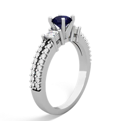 Sapphire Classic 5Mm Round Engagement 14K White Gold ring R26435RD