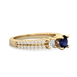 Sapphire Classic 5Mm Round Engagement 14K Yellow Gold ring R26435RD
