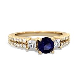 Sapphire Classic 5Mm Round Engagement 14K Yellow Gold ring R26435RD