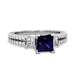 Sapphire Classic 5Mm Square Engagement 14K White Gold ring R26435SQ