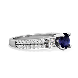 Sapphire Classic 6Mm Round Engagement 14K White Gold ring R26436RD