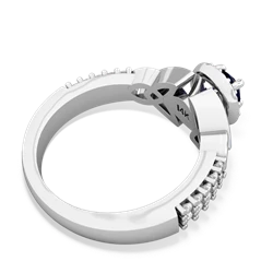 Sapphire Celtic Knot Halo 14K White Gold ring R26445RH