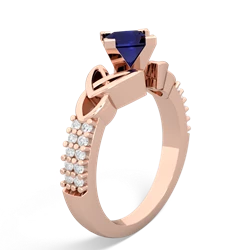 Sapphire Celtic Knot 5Mm Square Engagement 14K Rose Gold ring R26445SQ