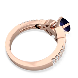 Sapphire Celtic Knot 6Mm Round Engagement 14K Rose Gold ring R26446RD