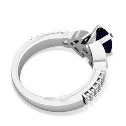 Sapphire Celtic Knot 8X6 Oval Engagement 14K White Gold ring R26448VL