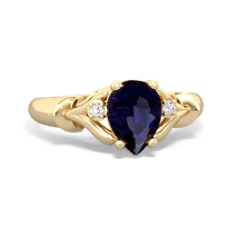 Sapphire Precious Pear 14K Yellow Gold ring R0826