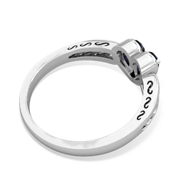 Sapphire Filligree 'One Heart' 14K White Gold ring R5070