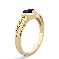 Sapphire Filligree 'One Heart' 14K Yellow Gold ring R5070