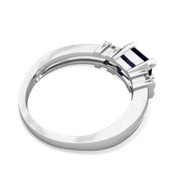 Sapphire Art Deco East-West 14K White Gold ring R2590