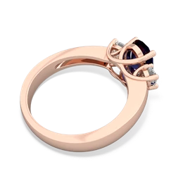 Sapphire Diamond Three Stone Oval Trellis 14K Rose Gold ring R4024