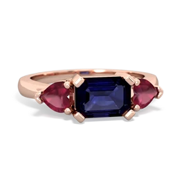 Sapphire Three Stone 14K Rose Gold ring R5235