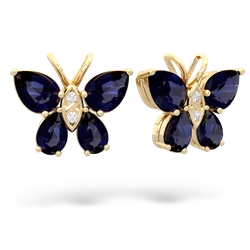 Sapphire Butterfly 14K Yellow Gold earrings E2215