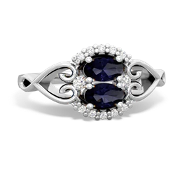 Sapphire Love Nest 14K White Gold ring R5860
