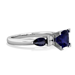 London Topaz 6Mm Princess Eternal Embrace Engagement 14K White Gold ring C2002