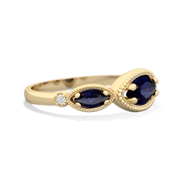 Lab Sapphire Milgrain Marquise 14K Yellow Gold ring R5700
