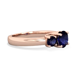 Aquamarine Three Stone Round Trellis 14K Rose Gold ring R4018