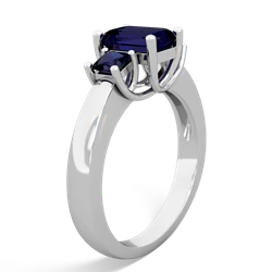 Onyx Three Stone Emerald-Cut Trellis 14K White Gold ring R4021