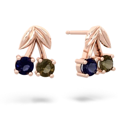 Sapphire Sweet Cherries 14K Rose Gold earrings E7001