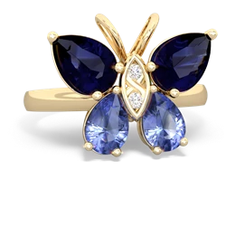 Sapphire Butterfly 14K Yellow Gold ring R2215