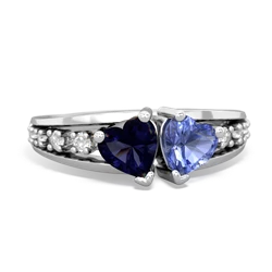 Sapphire Heart To Heart 14K White Gold ring R3342
